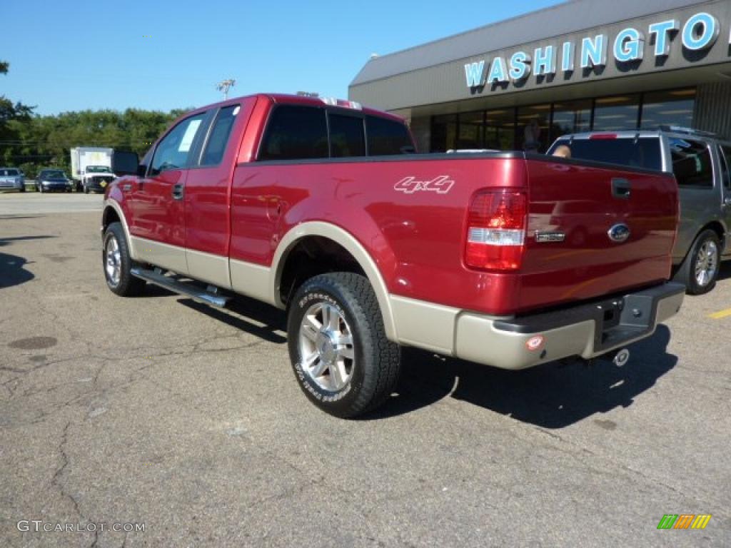 2007 F150 Lariat SuperCab 4x4 - Redfire Metallic / Black photo #2