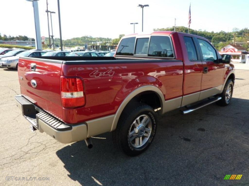 2007 F150 Lariat SuperCab 4x4 - Redfire Metallic / Black photo #4
