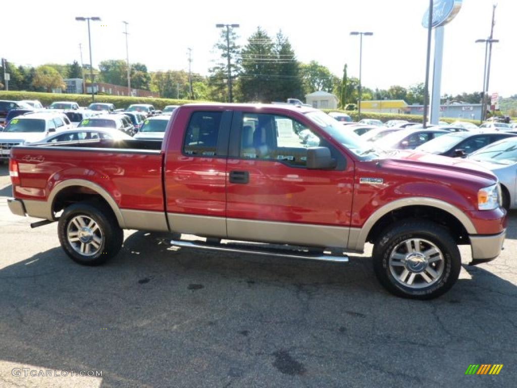 2007 F150 Lariat SuperCab 4x4 - Redfire Metallic / Black photo #5