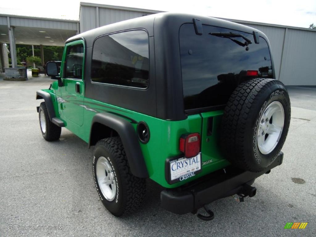 2004 Wrangler Sport 4x4 - Electric Lime Green Pearl / Dark Slate Gray photo #3