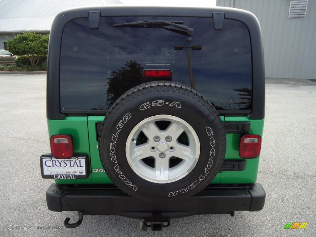 2004 Wrangler Sport 4x4 - Electric Lime Green Pearl / Dark Slate Gray photo #8