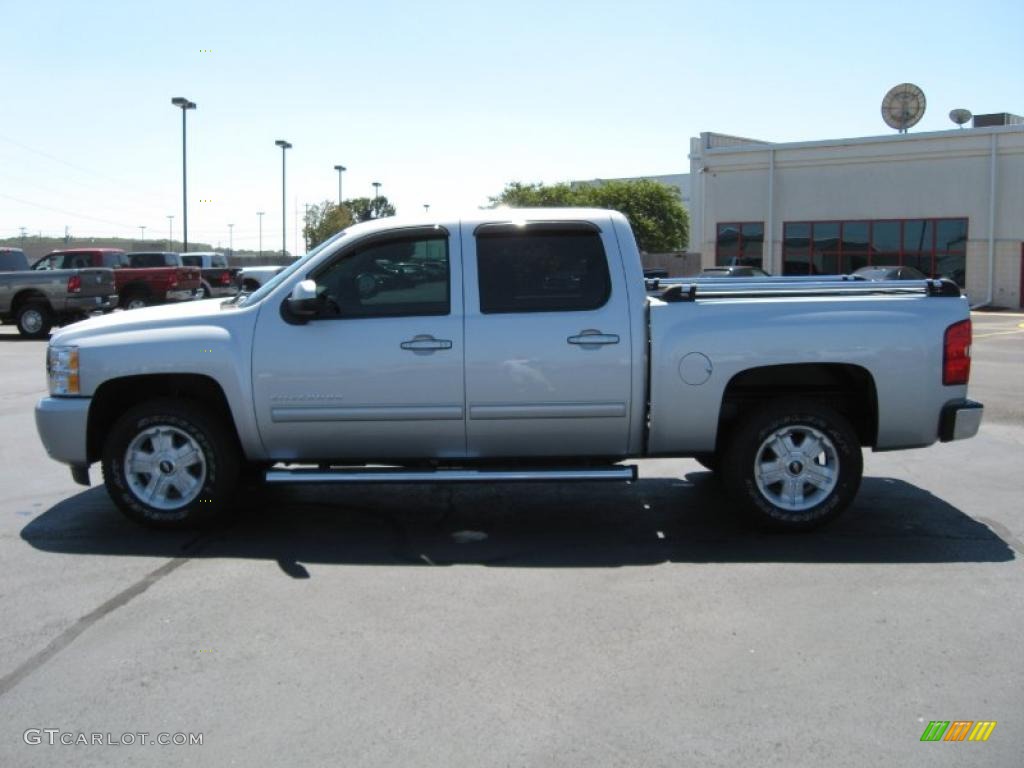 2010 Silverado 1500 LTZ Crew Cab 4x4 - Sheer Silver Metallic / Ebony photo #8