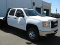 Summit White - Sierra 3500HD Work Truck Crew Cab 4x4 Chassis Photo No. 3