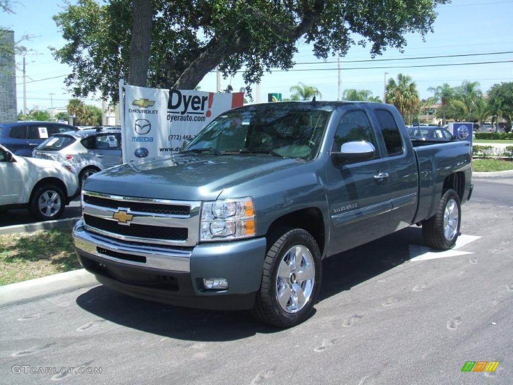 2011 Silverado 1500 LT Extended Cab - Blue Granite Metallic / Light Titanium/Ebony photo #1