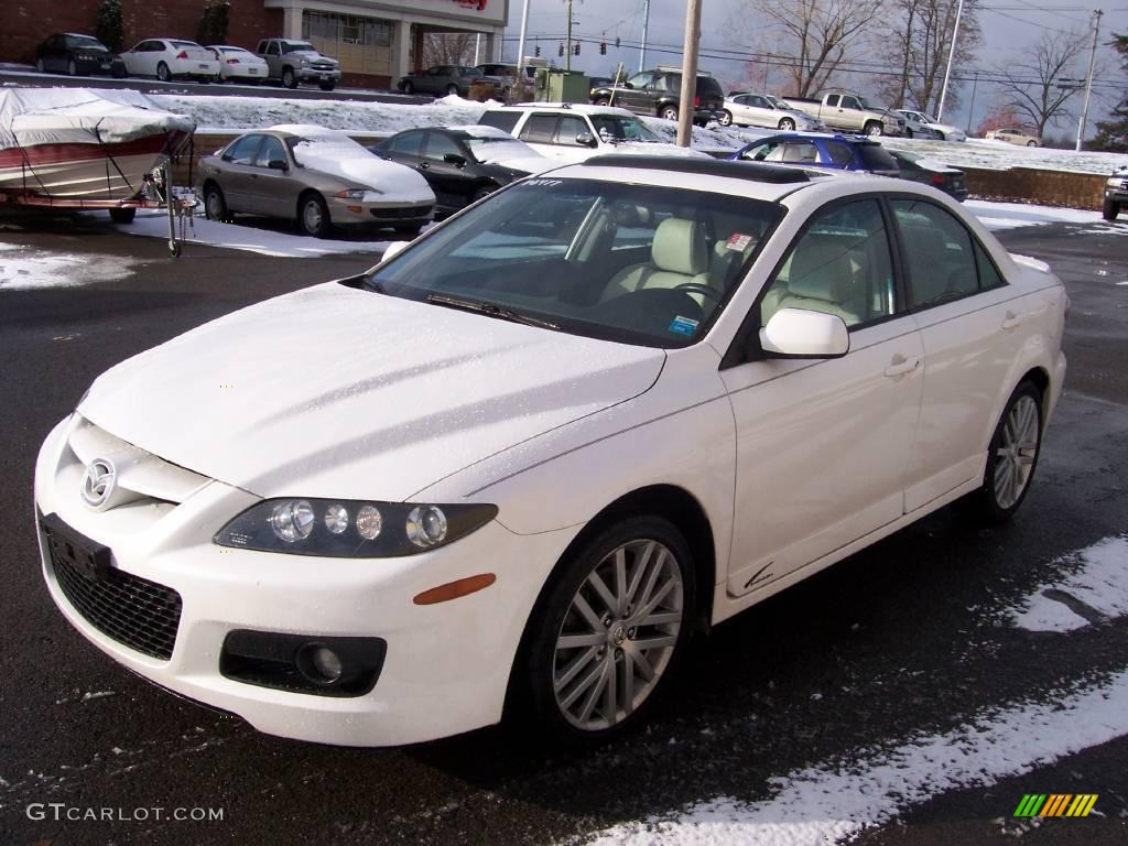 2006 MAZDA6 MAZDASPEED6 Sport - Whitewater Pearl Mica / Black/White photo #1