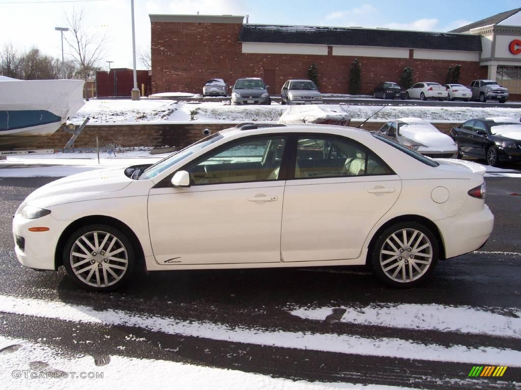 2006 MAZDA6 MAZDASPEED6 Sport - Whitewater Pearl Mica / Black/White photo #14