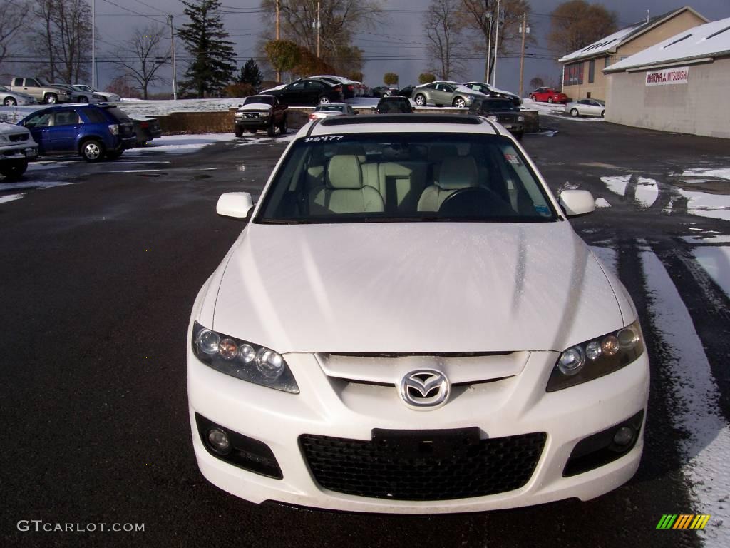 2006 MAZDA6 MAZDASPEED6 Sport - Whitewater Pearl Mica / Black/White photo #35