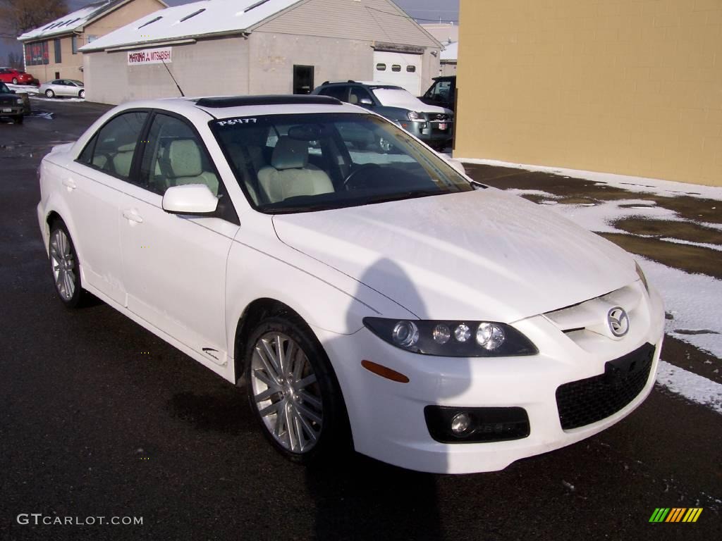 2006 MAZDA6 MAZDASPEED6 Sport - Whitewater Pearl Mica / Black/White photo #38