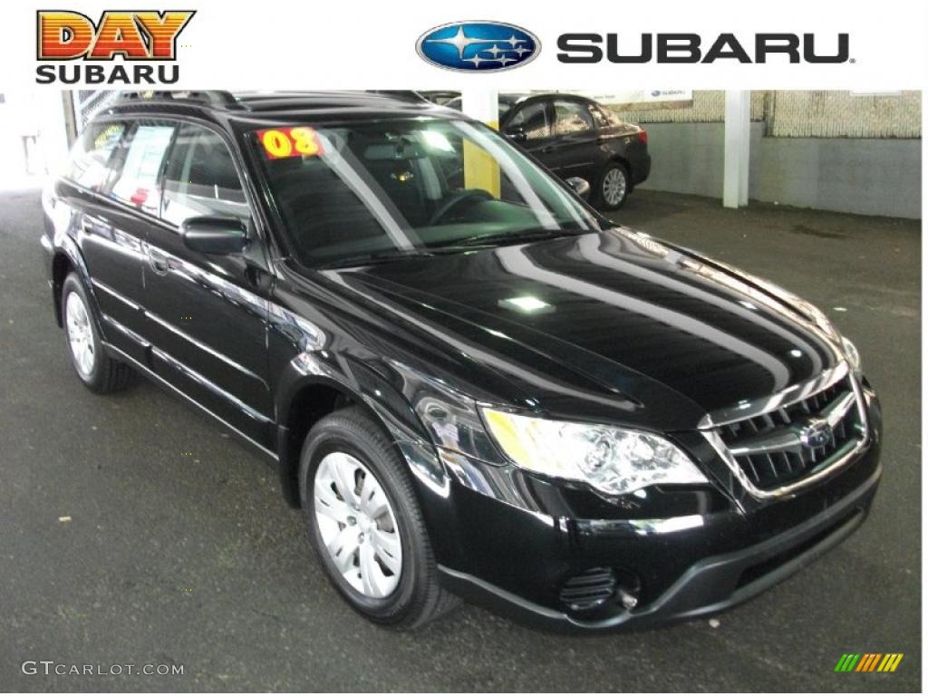 2008 Outback 2.5i Wagon - Obsidian Black Pearl / Off Black photo #1