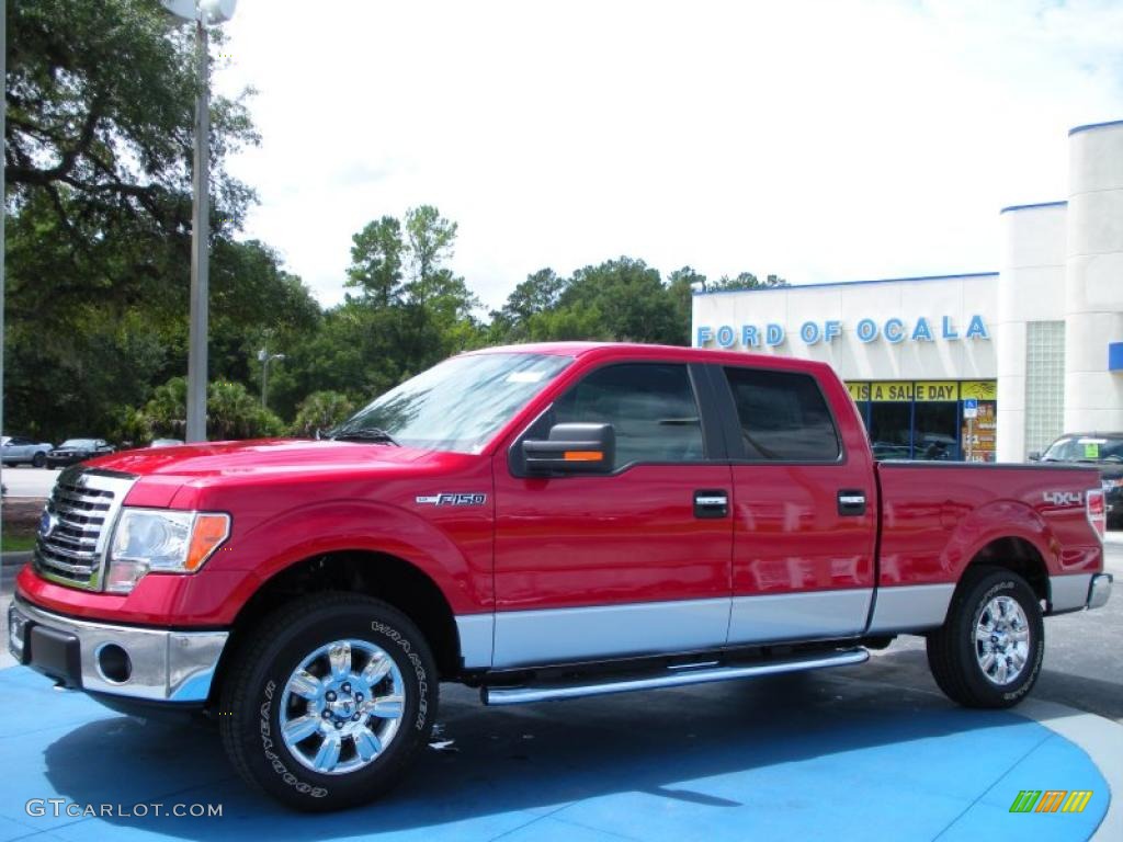 2010 F150 XLT SuperCrew 4x4 - Red Candy Metallic / Medium Stone photo #1