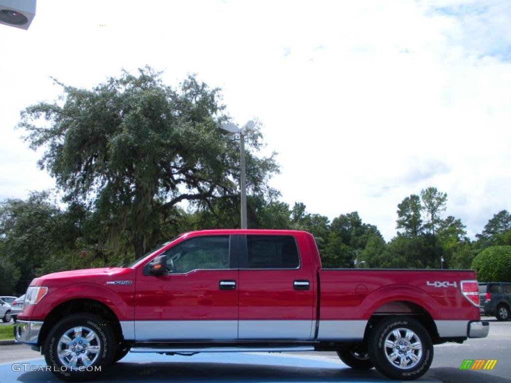 2010 F150 XLT SuperCrew 4x4 - Red Candy Metallic / Medium Stone photo #2