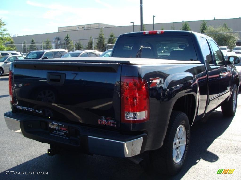 2008 Sierra 1500 SLE Extended Cab 4x4 - Midnight Blue Metallic / Light Titanium photo #2