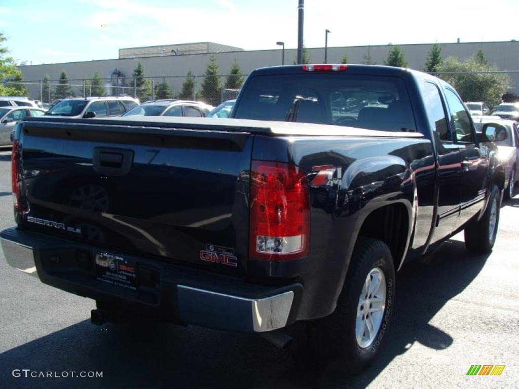 2008 Sierra 1500 SLE Extended Cab 4x4 - Midnight Blue Metallic / Light Titanium photo #3