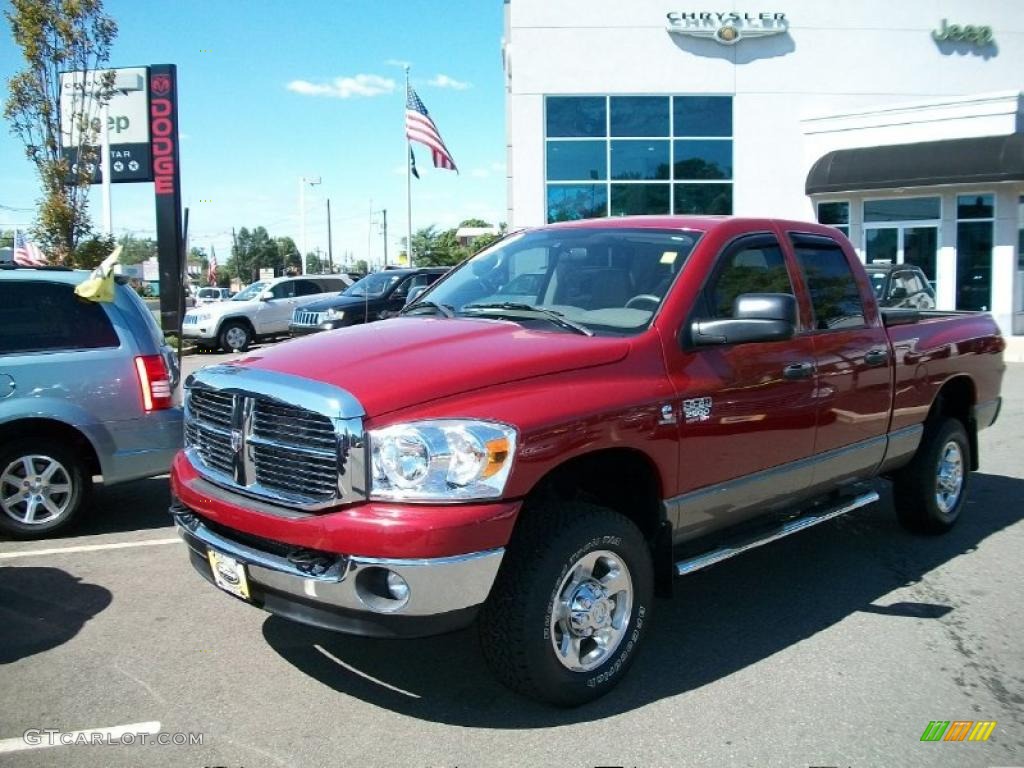 2008 Ram 2500 Big Horn Quad Cab 4x4 - Inferno Red Crystal Pearl / Khaki photo #1