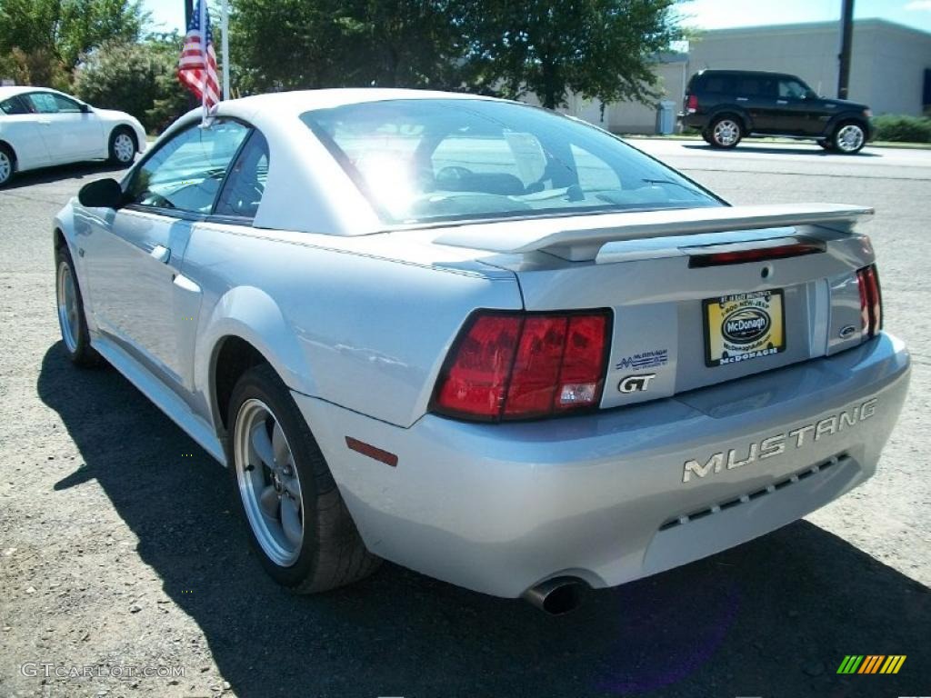 2002 Mustang GT Coupe - Satin Silver Metallic / Dark Charcoal photo #4