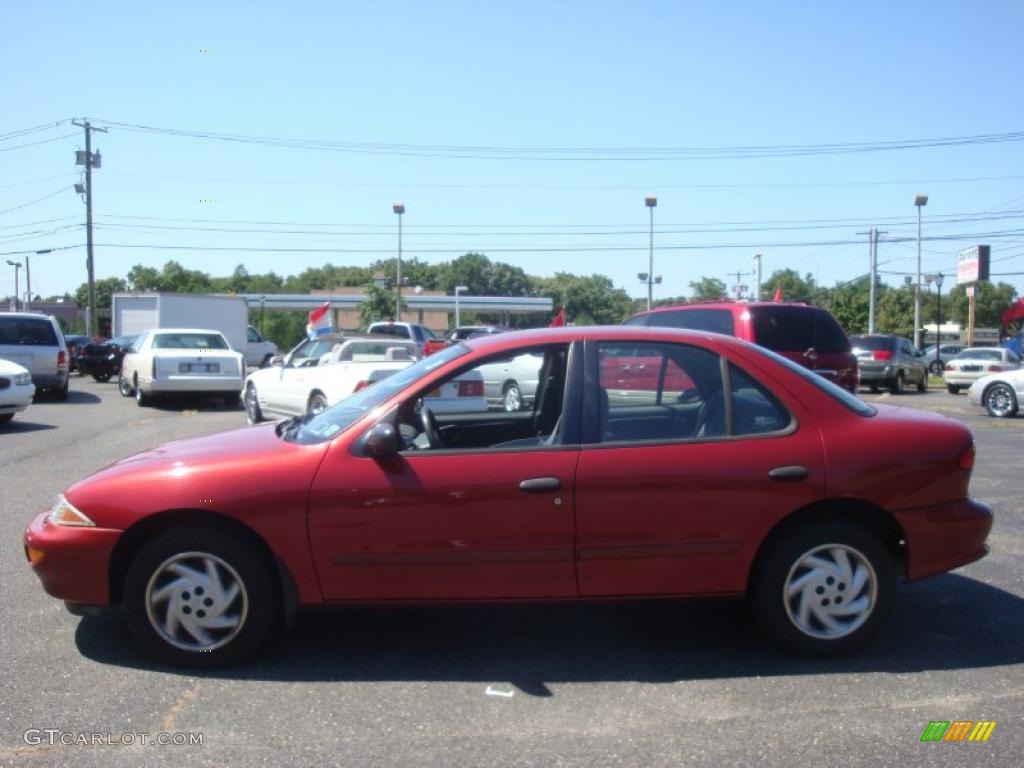 1998 Cavalier LS Sedan - Cayenne Red Metallic / Gray photo #3