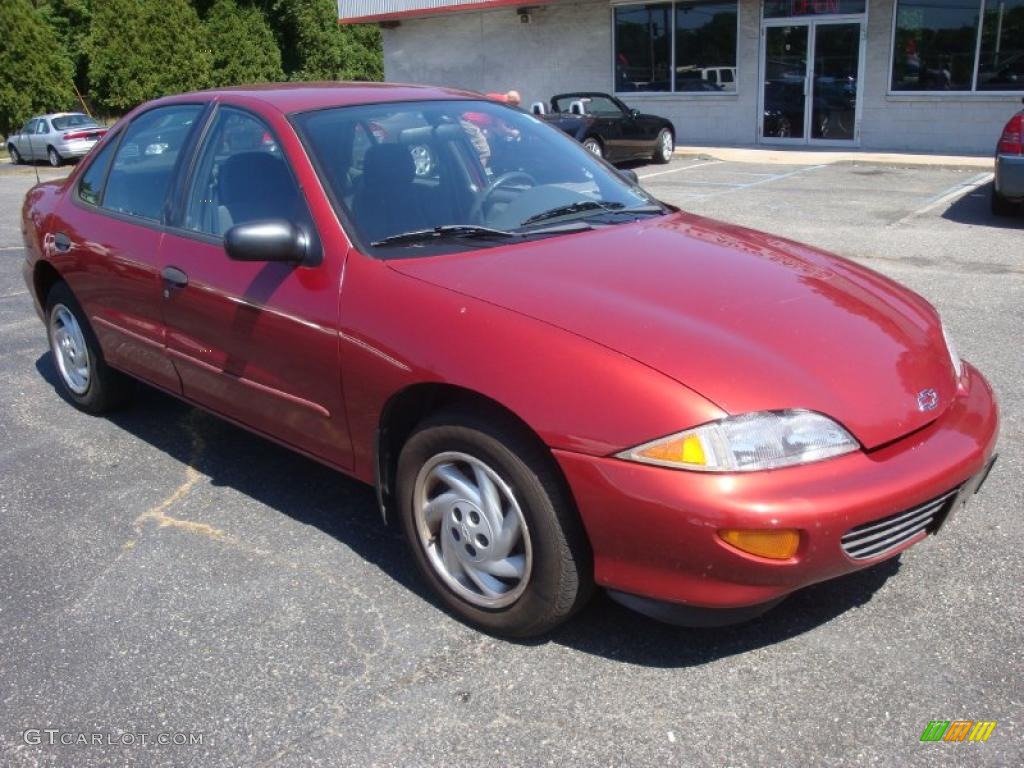 1998 Cavalier LS Sedan - Cayenne Red Metallic / Gray photo #8