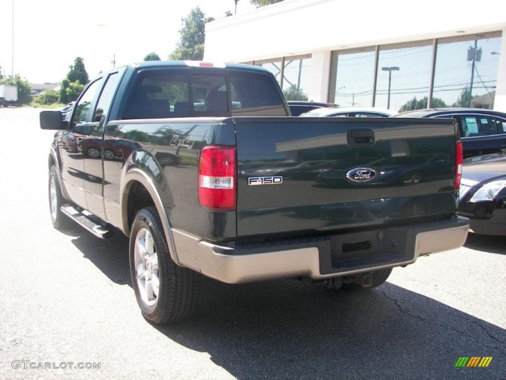 2006 F150 Lariat SuperCab 4x4 - Aspen Green Metallic / Tan photo #3