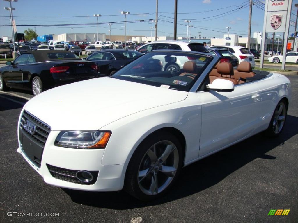 2011 A5 2.0T quattro Convertible - Ibis White / Cinnamon Brown photo #2