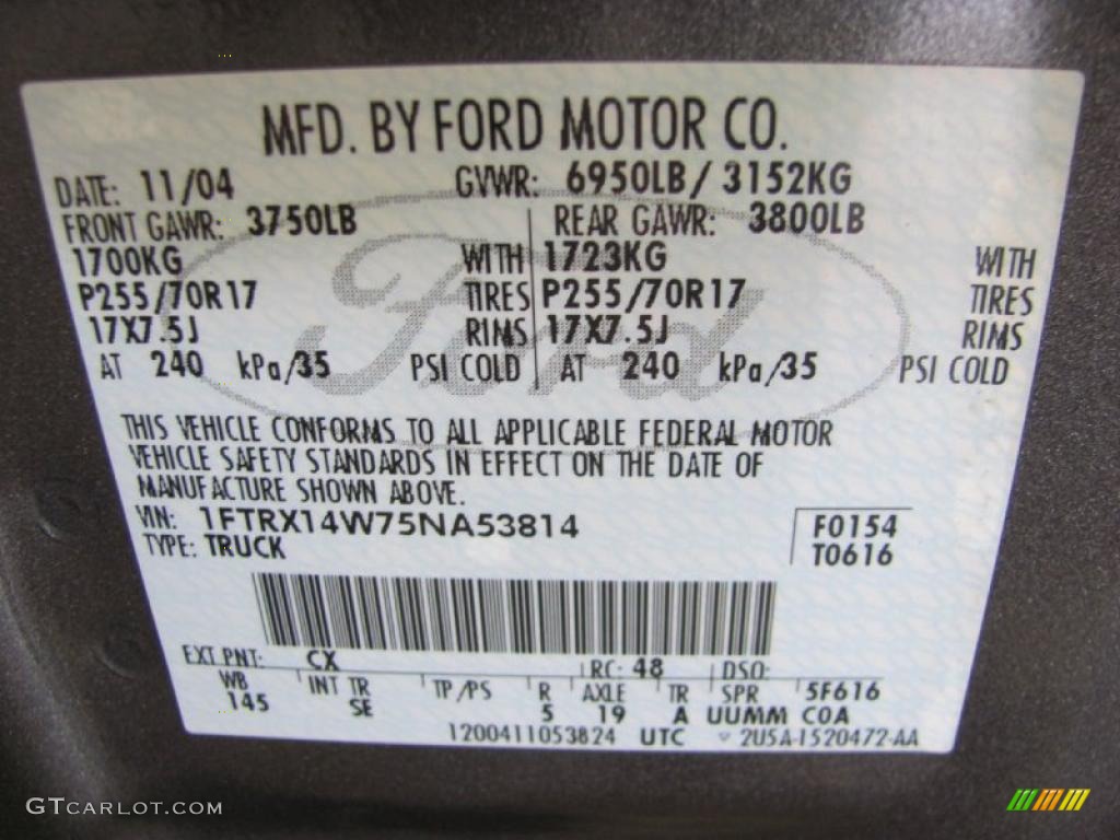 2005 F150 STX SuperCab 4x4 - Dark Shadow Grey Metallic / Medium Flint Grey photo #25
