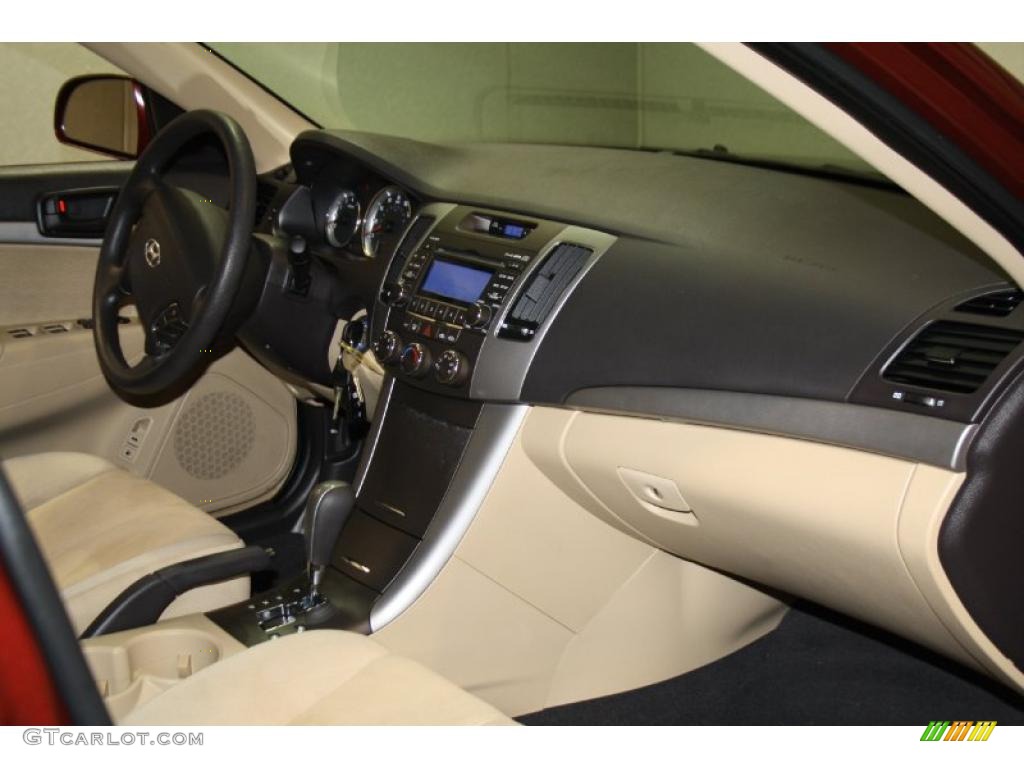 2009 Sonata GLS - Dark Cherry Red / Camel photo #7