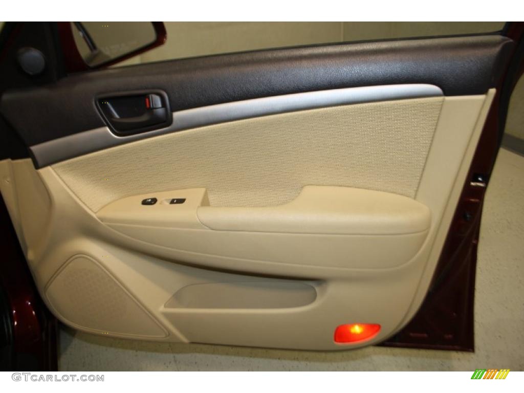 2009 Sonata GLS - Dark Cherry Red / Camel photo #10