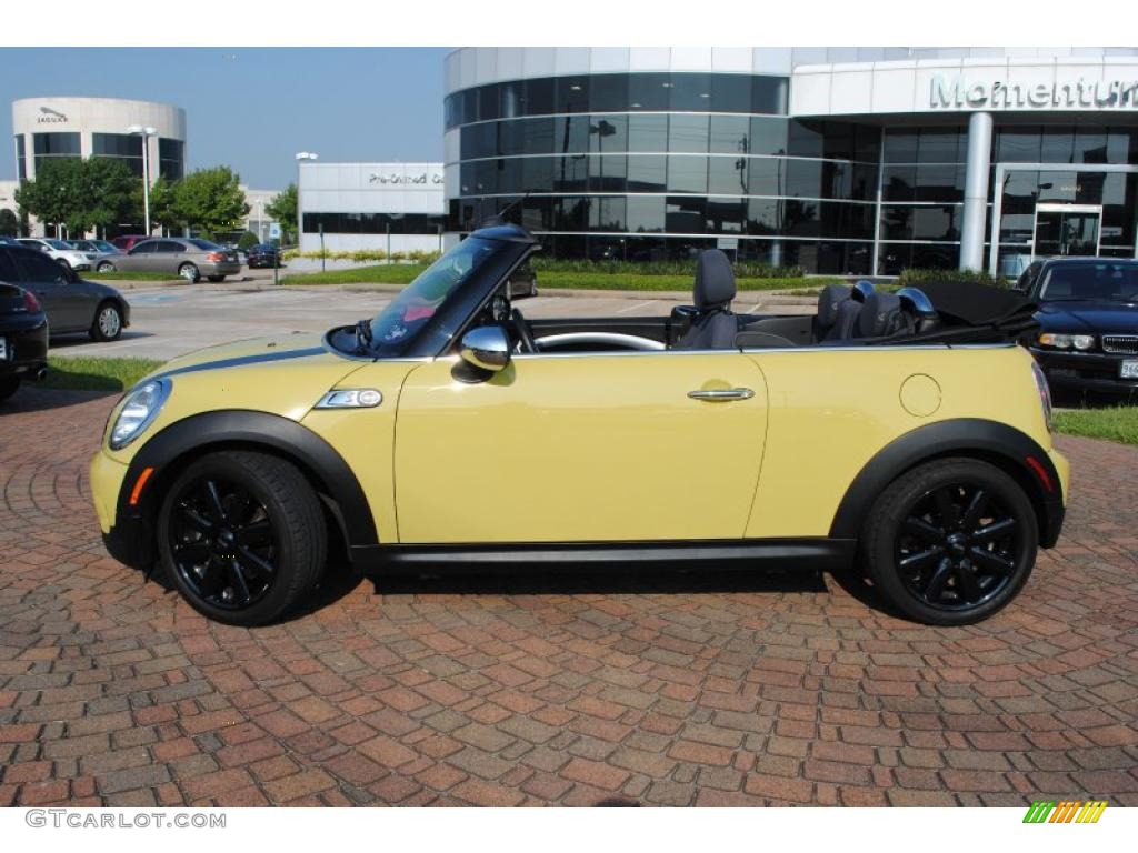 2009 Cooper S Convertible - Interchange Yellow / Black/Grey photo #2