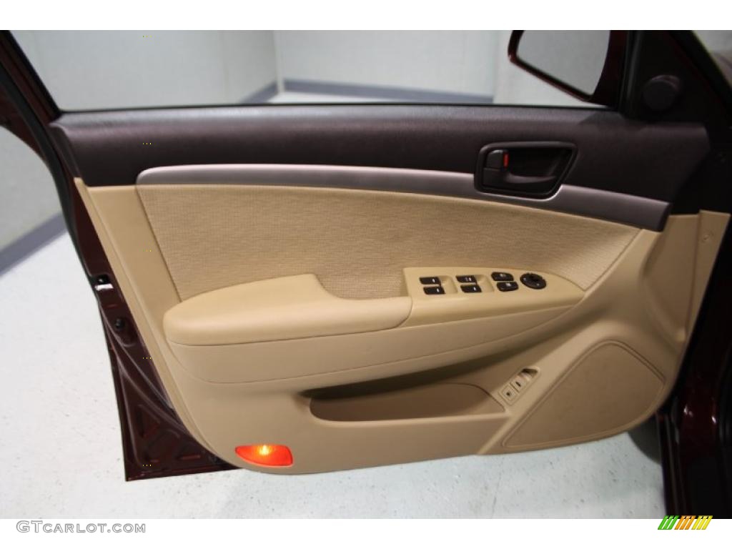 2009 Sonata GLS - Dark Cherry Red / Camel photo #24