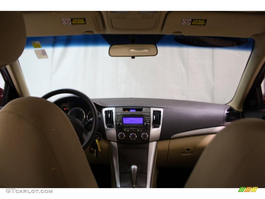 2009 Sonata GLS - Dark Cherry Red / Camel photo #29