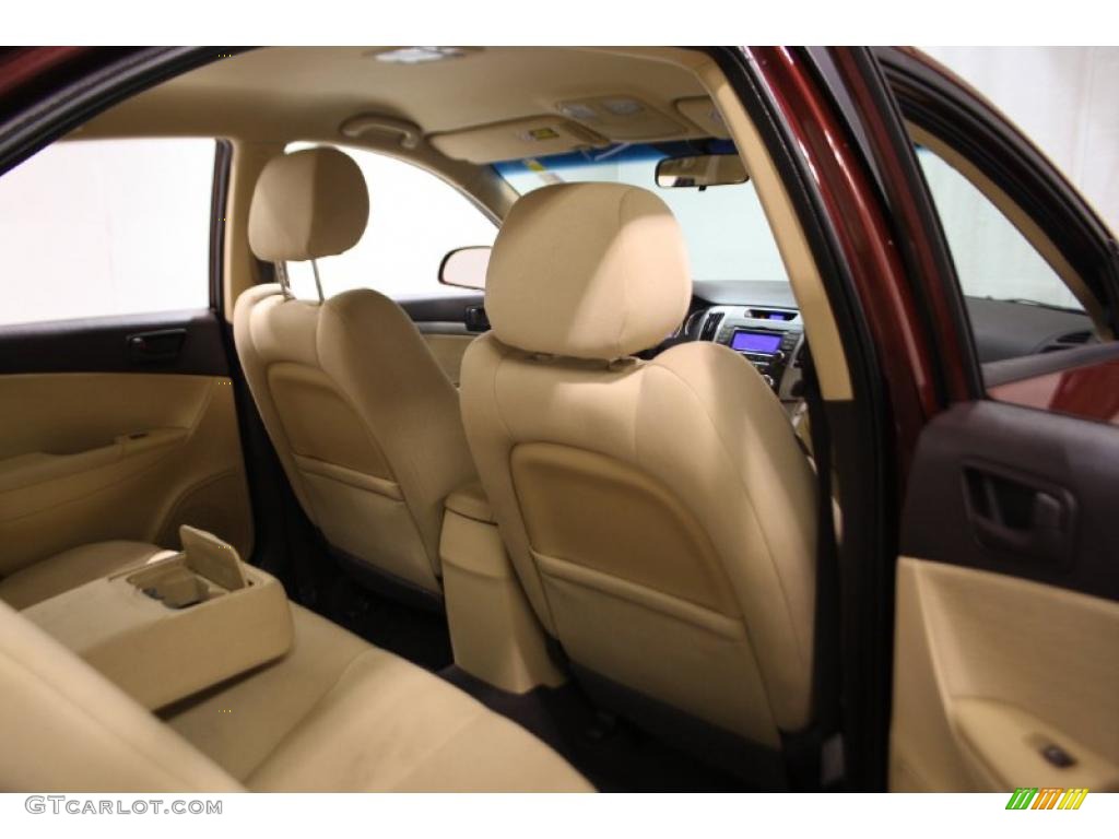 2009 Sonata GLS - Dark Cherry Red / Camel photo #34