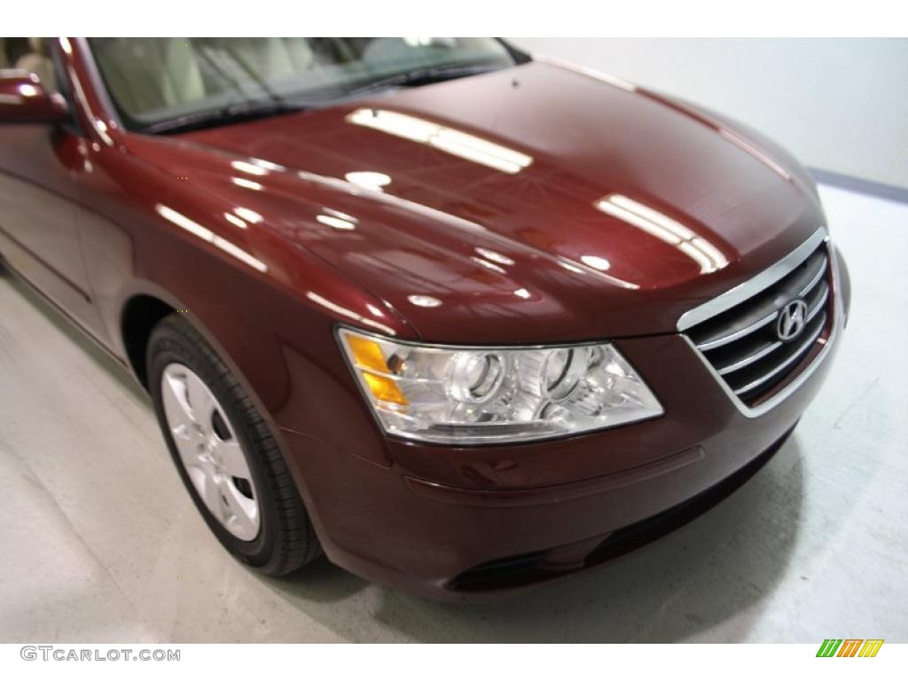 2009 Sonata GLS - Dark Cherry Red / Camel photo #43