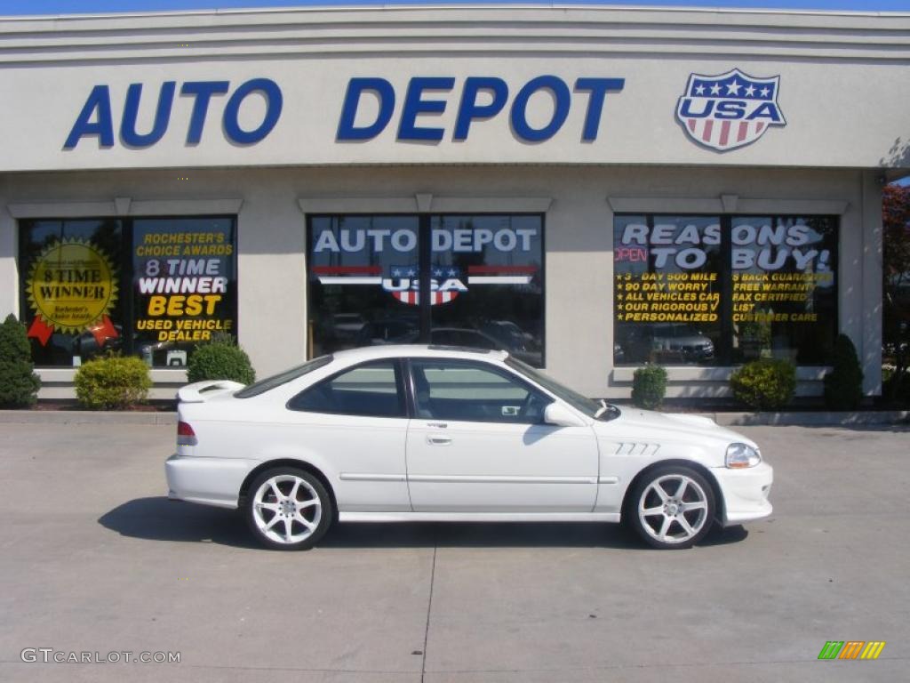 1998 Civic EX Coupe - Taffeta White / Black photo #1
