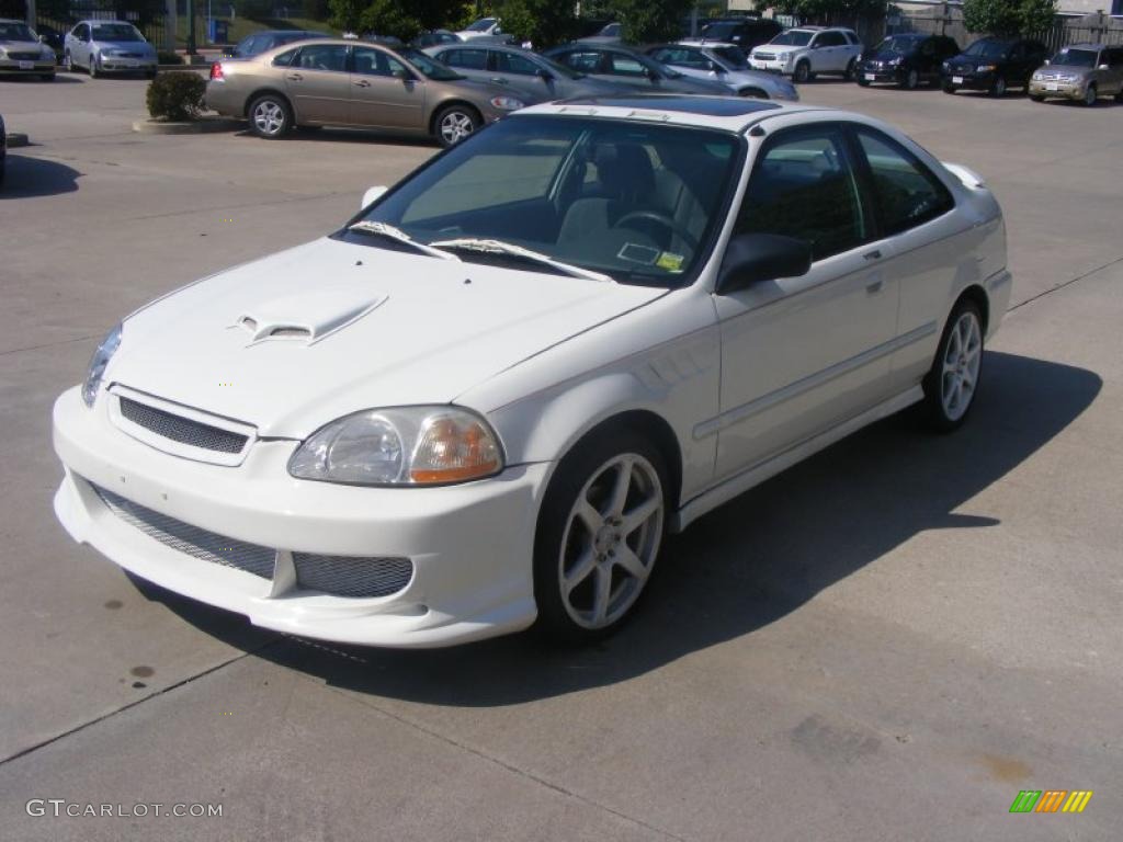 1998 Civic EX Coupe - Taffeta White / Black photo #4