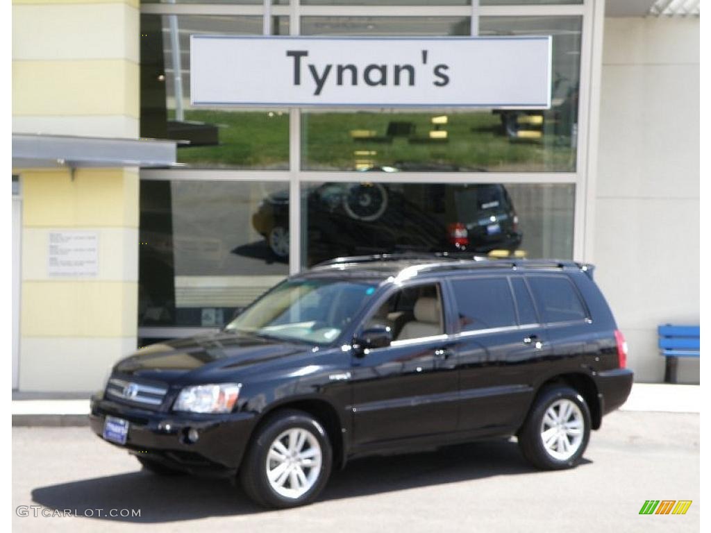 2006 Highlander Hybrid 4WD - Black / Ivory Beige photo #1