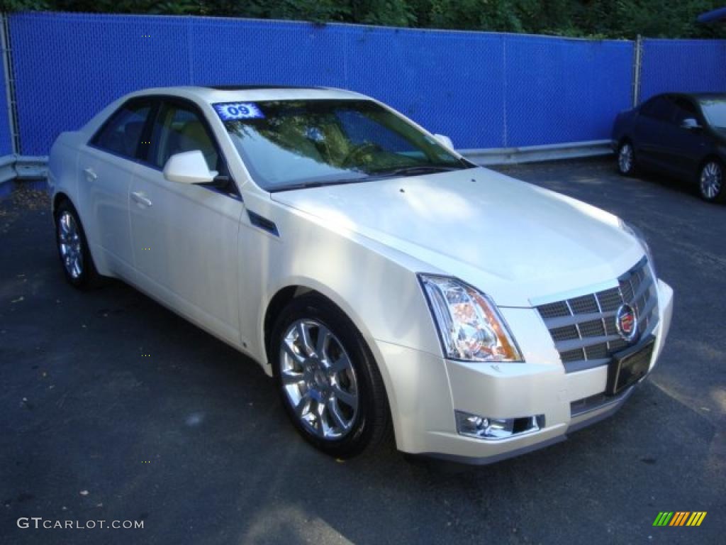 2009 CTS 4 AWD Sedan - White Diamond Tri-Coat / Cashmere/Cocoa photo #6