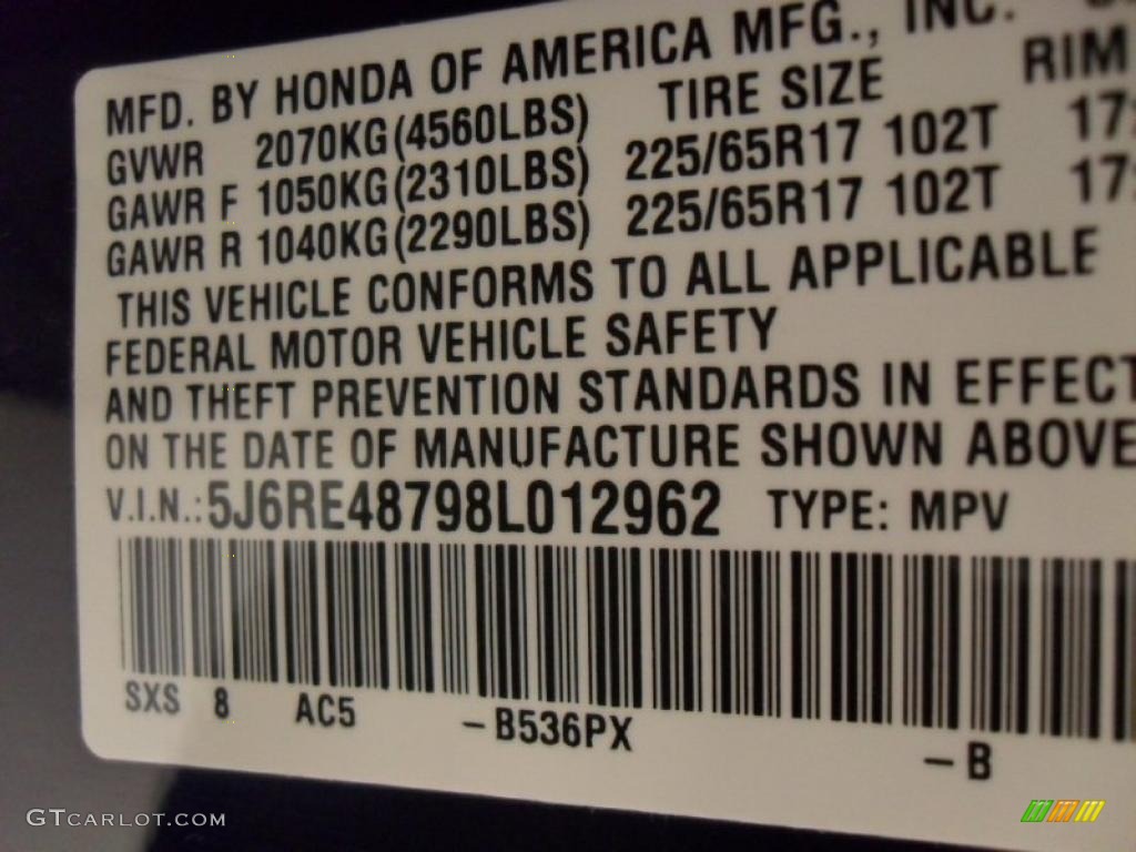 2008 CR-V EX-L 4WD - Royal Blue Pearl / Gray photo #7