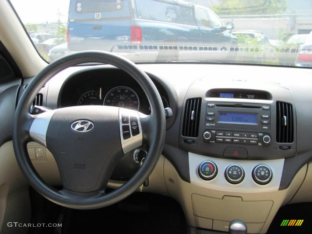 2009 Elantra GLS Sedan - Captiva White / Beige photo #4