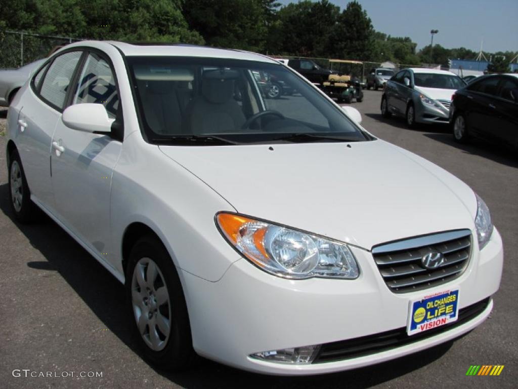 2009 Elantra GLS Sedan - Captiva White / Beige photo #16
