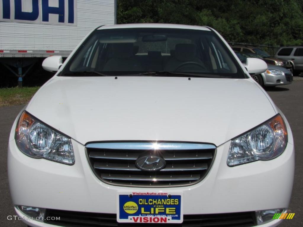 2009 Elantra GLS Sedan - Captiva White / Beige photo #17