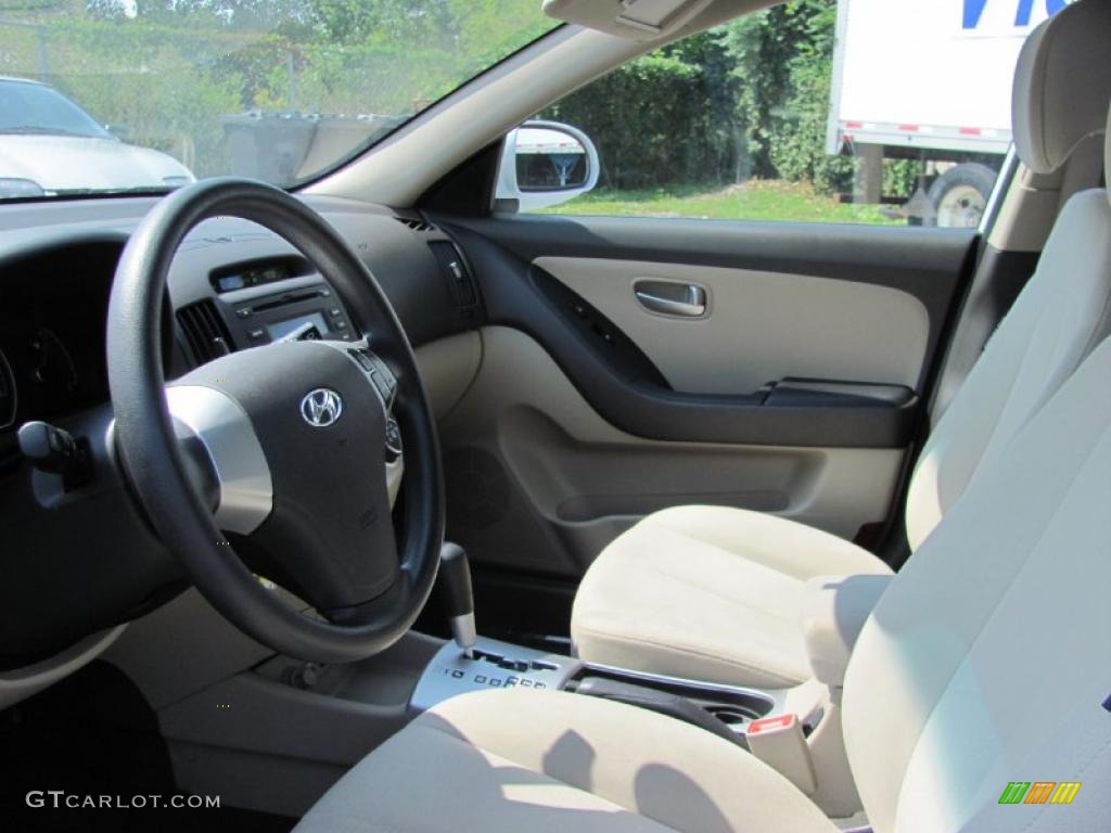 2009 Elantra GLS Sedan - Captiva White / Beige photo #22