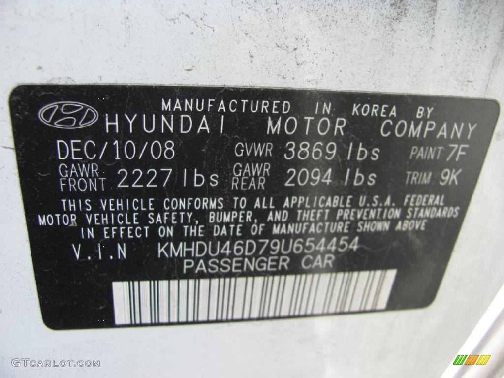 2009 Elantra GLS Sedan - Captiva White / Beige photo #25