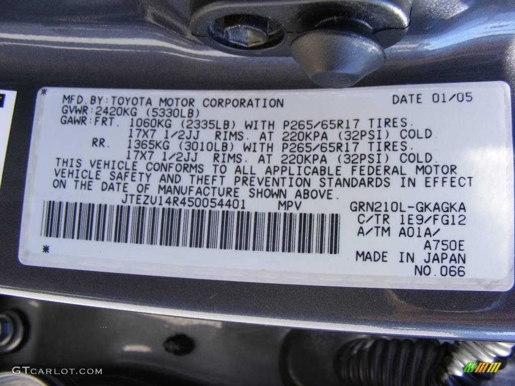 2005 4Runner SR5 - Galactic Gray Mica / Stone photo #39