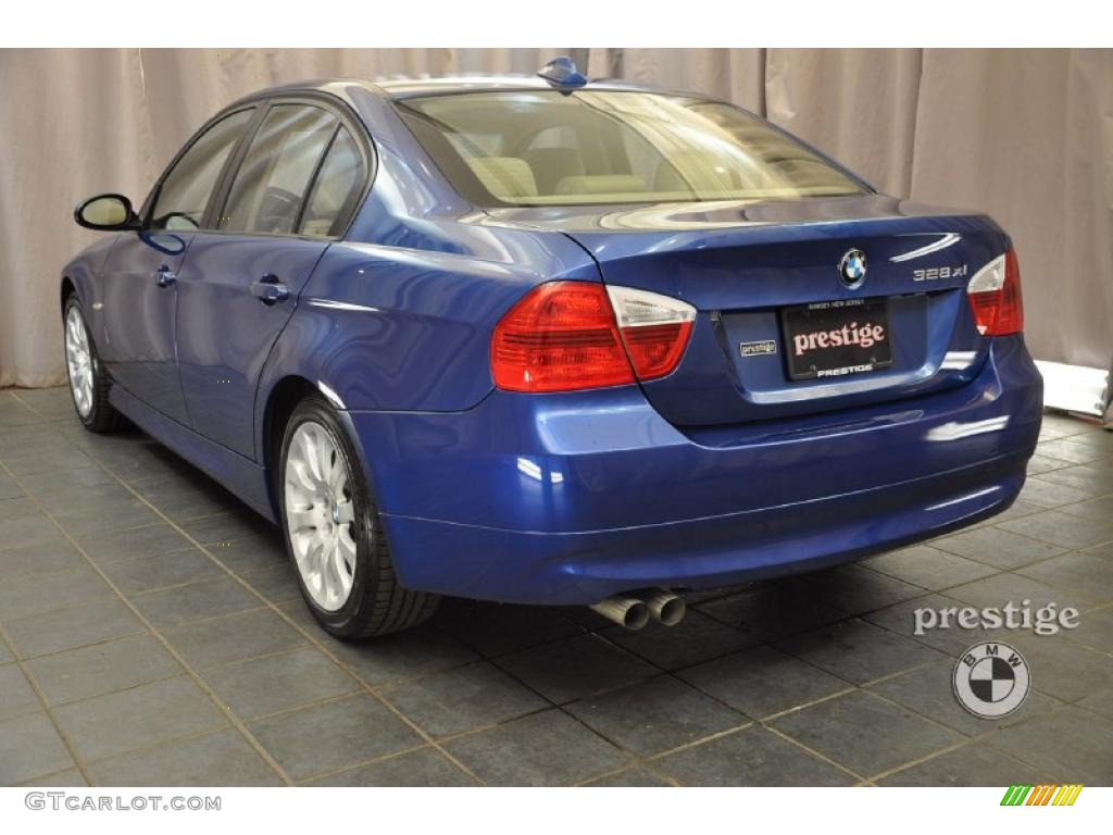 2007 3 Series 328xi Sedan - Montego Blue Metallic / Beige photo #4