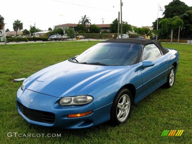 1999 Camaro Convertible - Bright Blue Metallic / Dark Gray photo #2