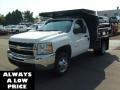 Summit White - Silverado 3500HD Work Truck Regular Cab 4x4 Chassis Dump Truck Photo No. 3