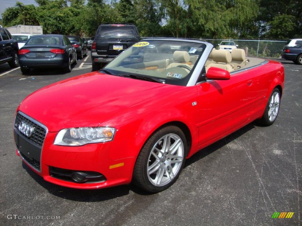 2009 A4 2.0T Cabriolet - Brilliant Red / Beige photo #2