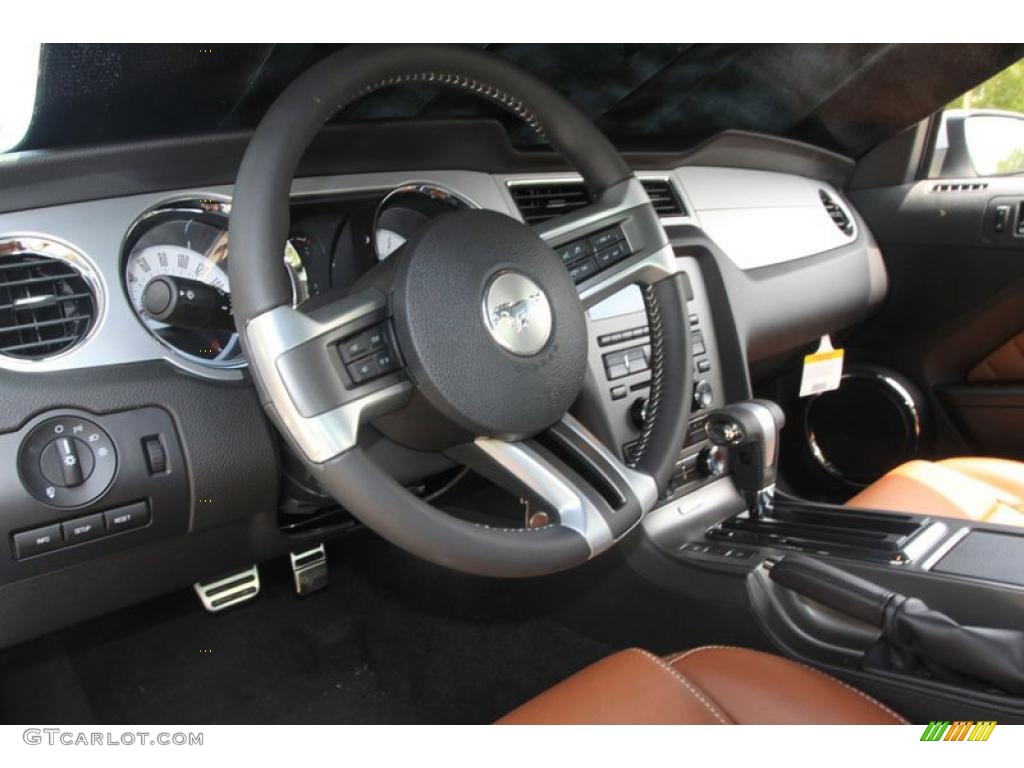 2011 Mustang V6 Premium Coupe - Performance White / Saddle photo #4