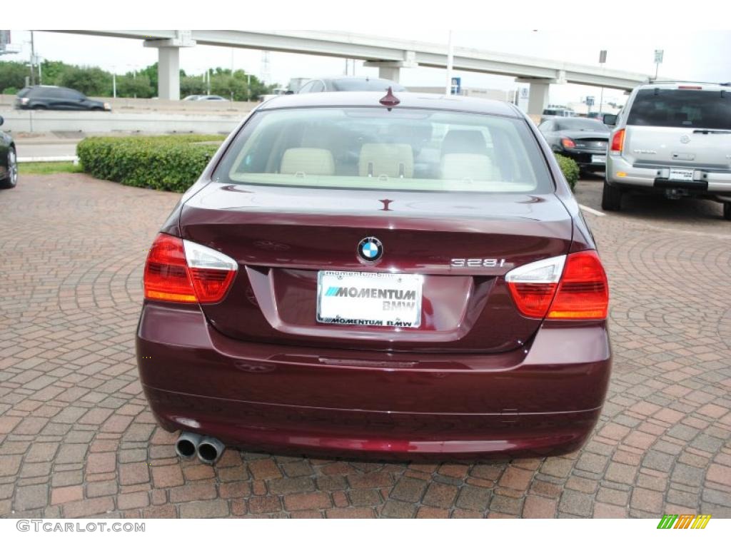 2008 3 Series 328i Sedan - Barbera Red Metallic / Beige photo #4