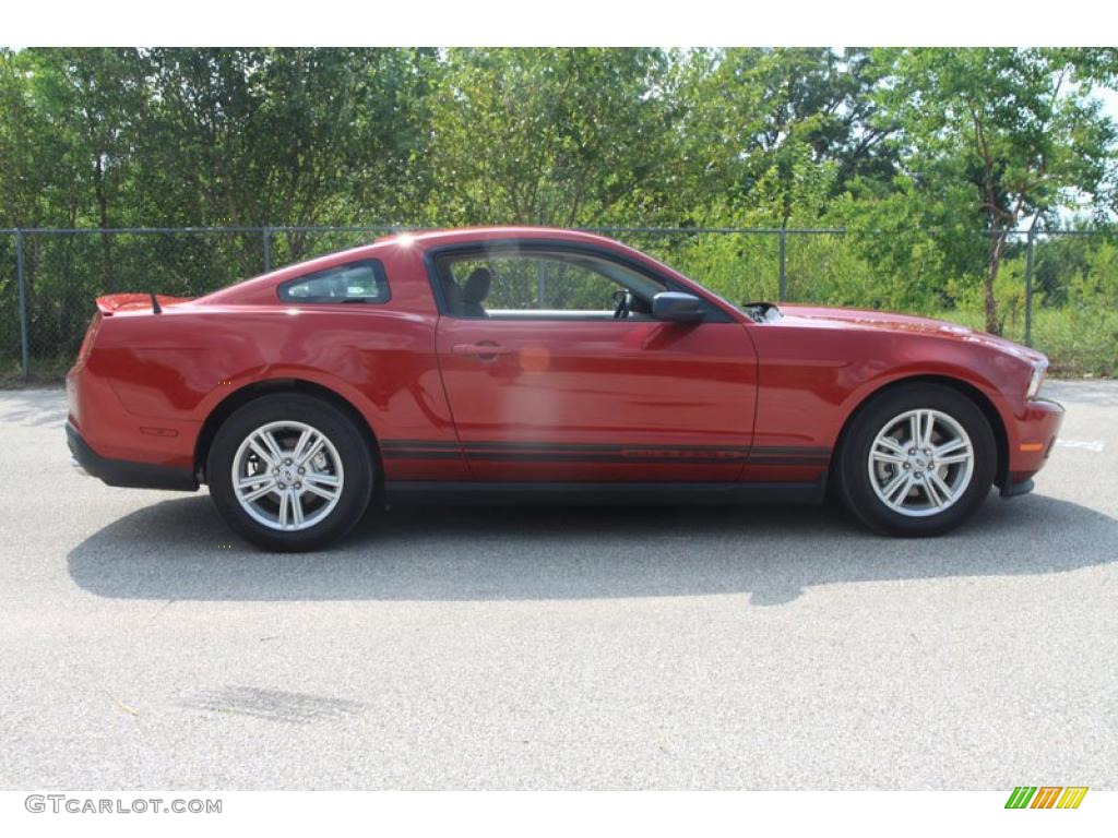 2011 Mustang V6 Coupe - Red Candy Metallic / Stone photo #2
