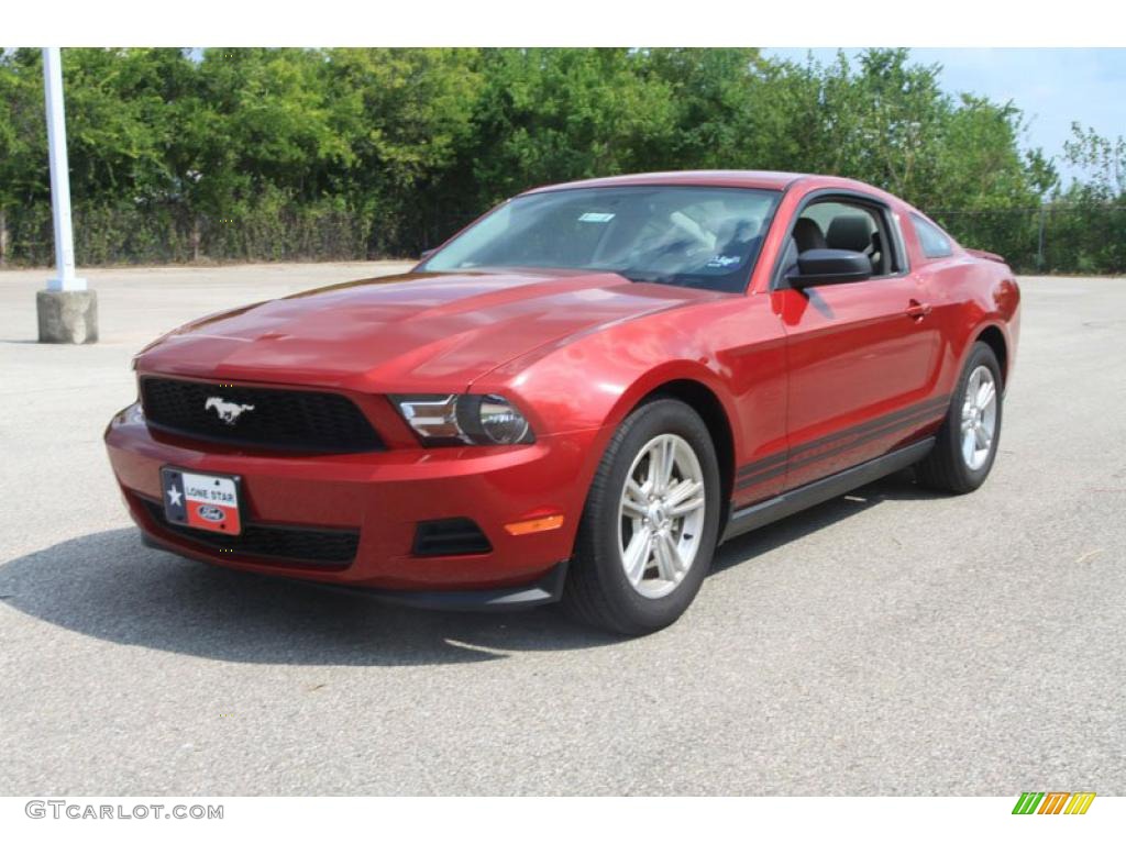 2011 Mustang V6 Coupe - Red Candy Metallic / Stone photo #8